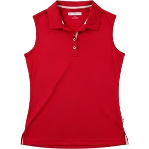 Maggie Lane Sleeveless Golf Polo Shirt Red‎ Ribbed Stretch Medium